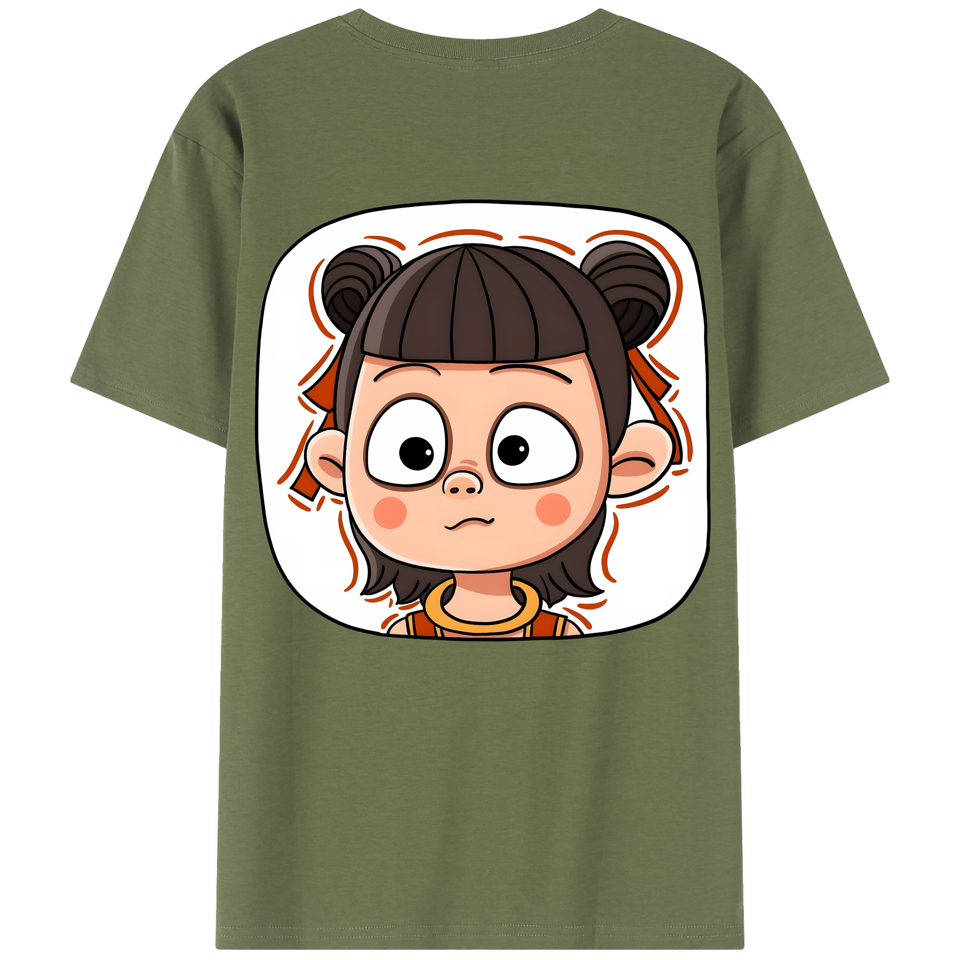 （画像用） Ne Zha 2 ナタ 魔童の大暴れ 綿100％半袖Tシャツ（背面プリント）